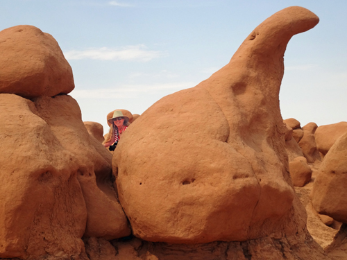 Karen Duquette having fun with the goblins